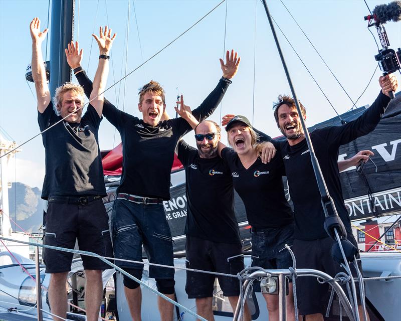 Team Malizia's sailing crew for Leg 2 as they dock-in in Cape Town, from left to right: Yann Eliès, Will Harris, Nico Lunven, Rosalin Kuiper, Antoine Auriol  - photo © Alec Smith / The Ocean Race