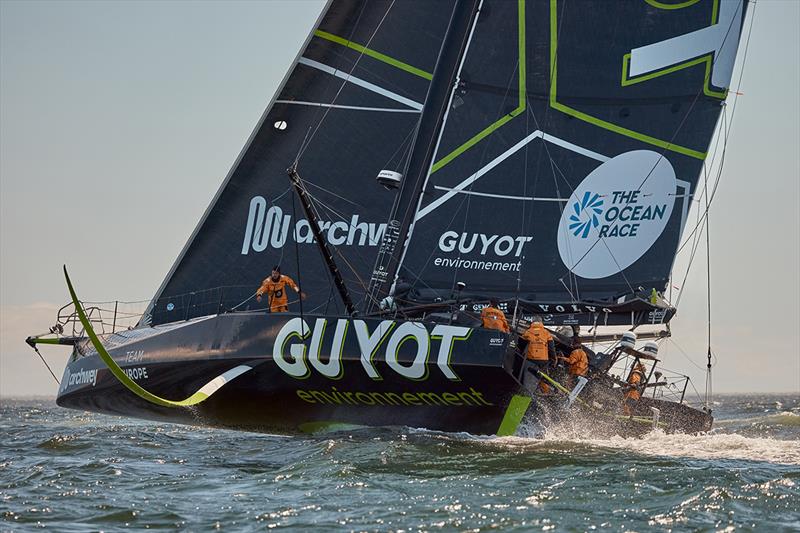 Foiling action in the Inport Race of Cape Town - The Ocean Race - photo © Felix Diemer / GUYOT environnement - Team Europe