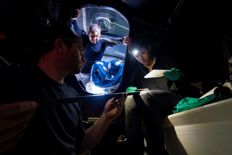 The sailing crew made a makeshift repair to prevent the damage from spreading and to bring the yacht safely to Cape Town photo copyright Charles Drapeau / GUYOT environnement - Team Europe taken at  and featuring the IMOCA class