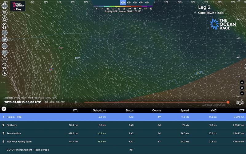 The Ocean Race 2022-23 Leg 3 Weather & Tracker - photo © The Ocean Race