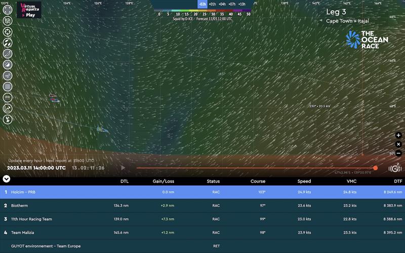 The Ocean Race 2022-23 Leg 3 Weather & Tracker - photo © The Ocean Race