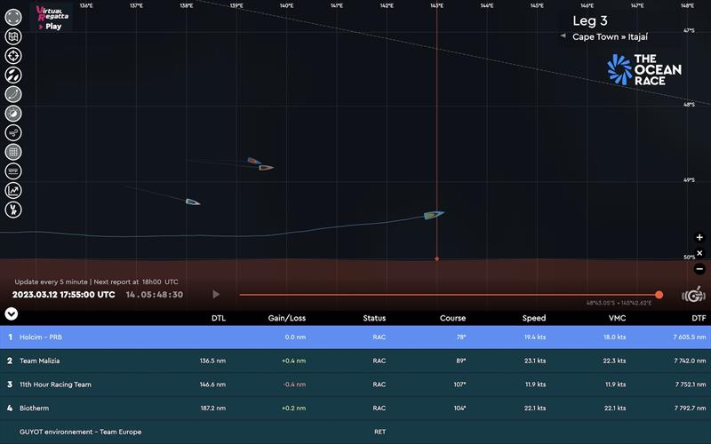 The Ocean Race 2022-23 Leg 3 Tracker - photo © The Ocean Race