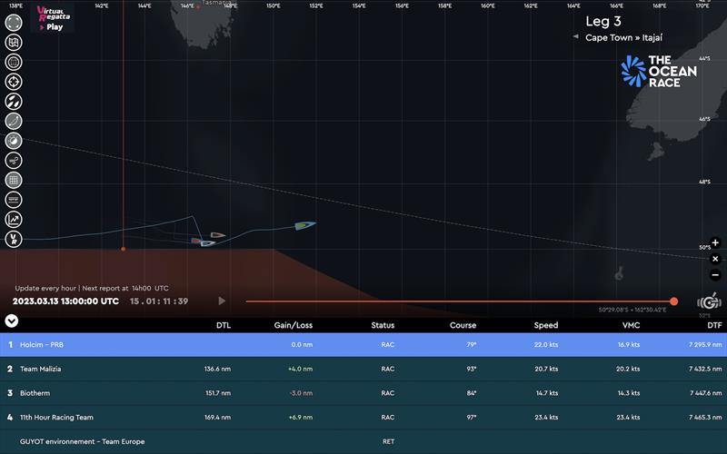 The Ocean Race 2022-23 Leg 3 Tracker photo copyright The Ocean Race taken at  and featuring the IMOCA class