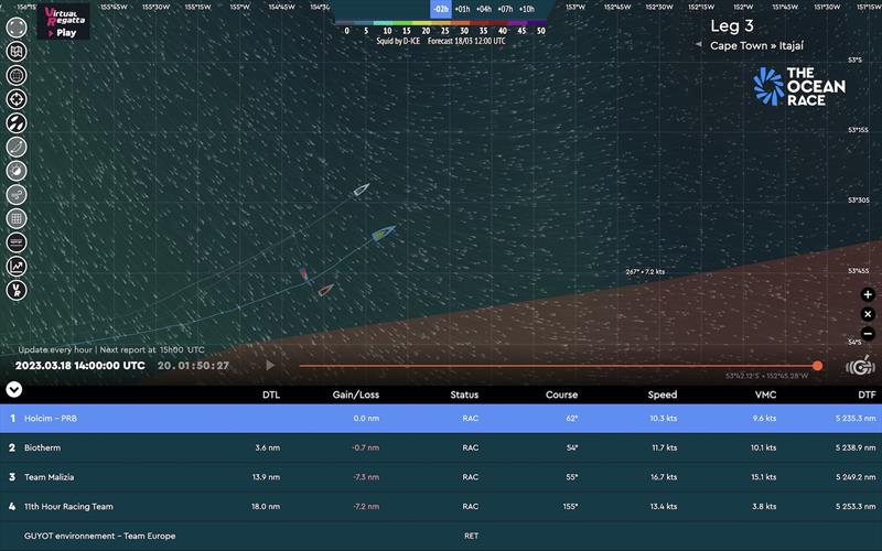 The Ocean Race 2022-23 Leg 3 Tracker photo copyright The Ocean Race taken at  and featuring the IMOCA class