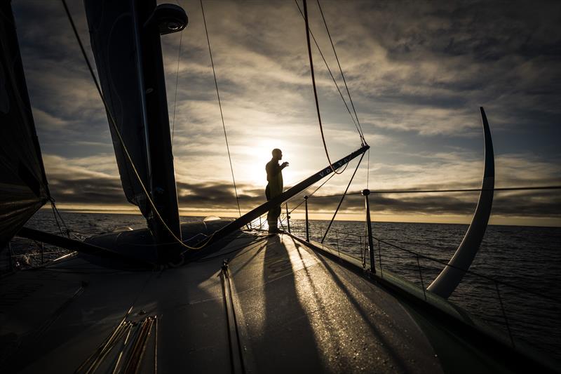 The Ocean Race 2022-23 Leg 3 onboard Team Holcim - PRB. Skipper Kevin Escoffier thinking out loud on deck - photo © Julien Champolion | polaRYSE / Holcim - PRB
