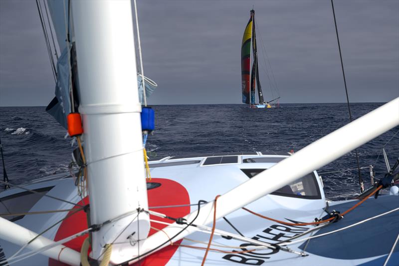 The Ocean Race 2022-23 Leg 3, day 21 onboard Biotherm. Team Malizia on sight.The Ocean Race 2022-23 - 18 March , Leg 3, day 21 onboard Biotherm - photo © Ronan Gladu / Biotherm