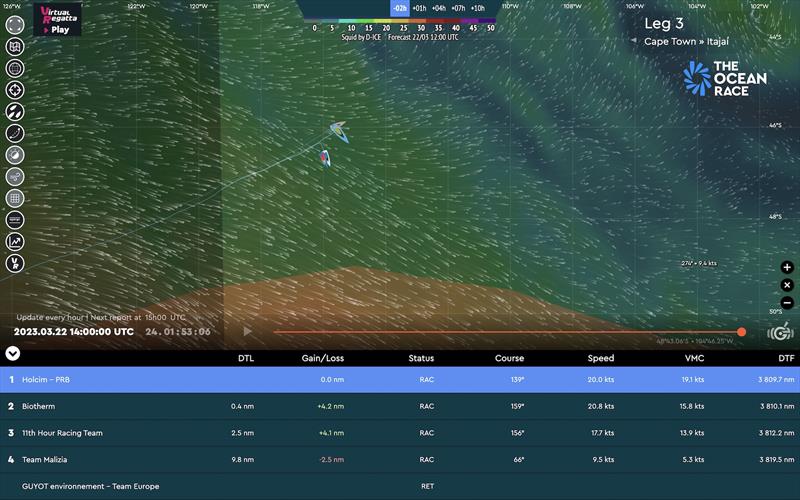 The Ocean Race 2022-23 Leg 3 Tracker photo copyright The Ocean Race taken at  and featuring the IMOCA class