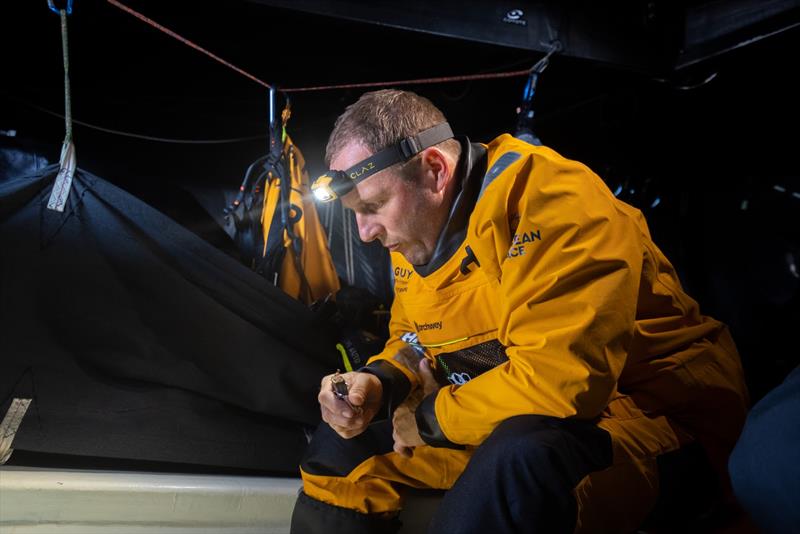 The Ocean Race 2022-23 - 1 March , Leg 2, Day 2 onboard GUYOT environnement - Team Europe. A concerned Robert Stanjek, as the boat is coming back to Cape Town, due to a hull sandwich failure - photo © Charles Drapeau / Guyot environnement - Team Europe