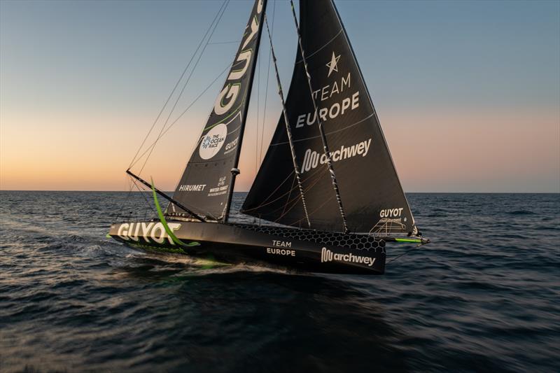 The Ocean Race 2022-23 - 27 February , Leg 2 Day 1 onboard GUYOT environnement - Team Europe, aerial view - photo © Charles Drapeau / Guyot environnement - Team Europe