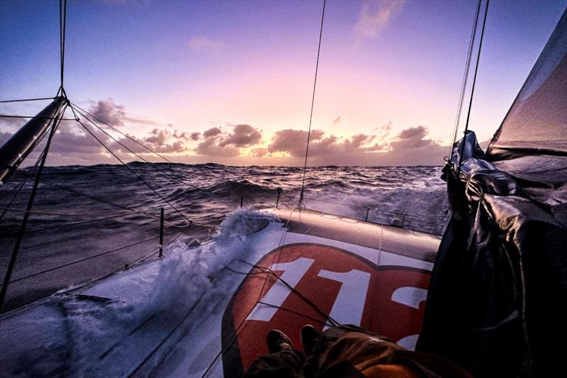 The Ocean Race 2022-23, Leg 3 onboard 11th Hour Racing Team. Sunset in the Southern Ocean photo copyright Amory Ross / 11th Hour Racing / The Ocean Race taken at  and featuring the IMOCA class