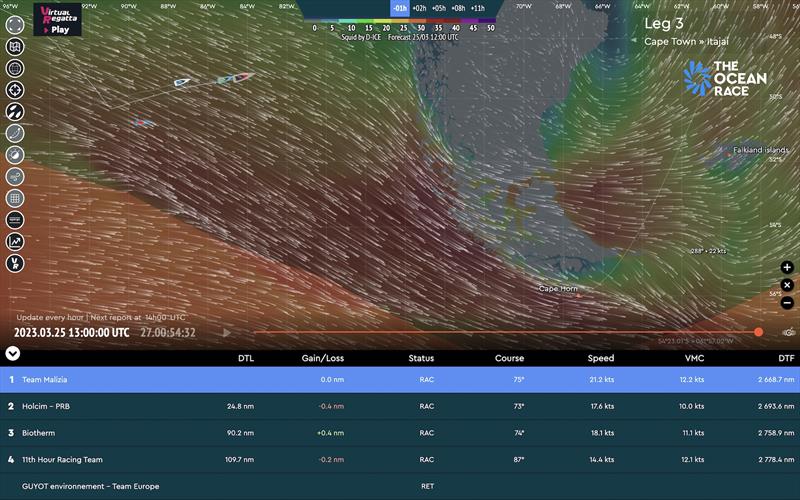 The Ocean Race 2022-23 Leg 3 Tracker photo copyright The Ocean Race taken at  and featuring the IMOCA class