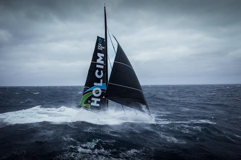 The Ocean Race 2022-23 Leg 3 Day 27 onboard Team Holcim - PRB. Drone view in the Southern Ocean - photo © Julien Champolion | polaRYSE / Holcim - PRB / The Ocean Race