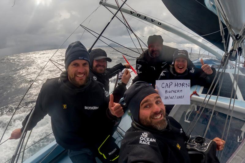 The Ocean Race - Biotherm crew crossing Cape Horn photo copyright Ronan Gladu / Biotherm / The Ocean Race taken at  and featuring the IMOCA class