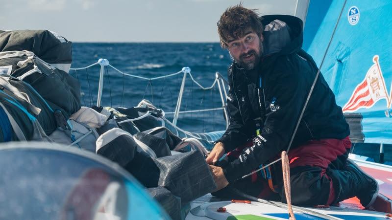 The Ocean Race 2022-23 - 30 March 2023, Leg 3 Day 32 onboard Team Malizia. Skipper Boris Herrmann working on deck - photo © Antoine Auriol / Team Malizia / The Ocean Race