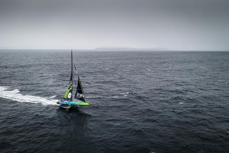 The Ocean Race 2022-23 - Leg 3 Day 29 onboard Team Holcim - PRB. Drone view, Cape Horn in the background - photo © Julien Champolion | polaRYSE / Holcim - PRB / The Ocean Race