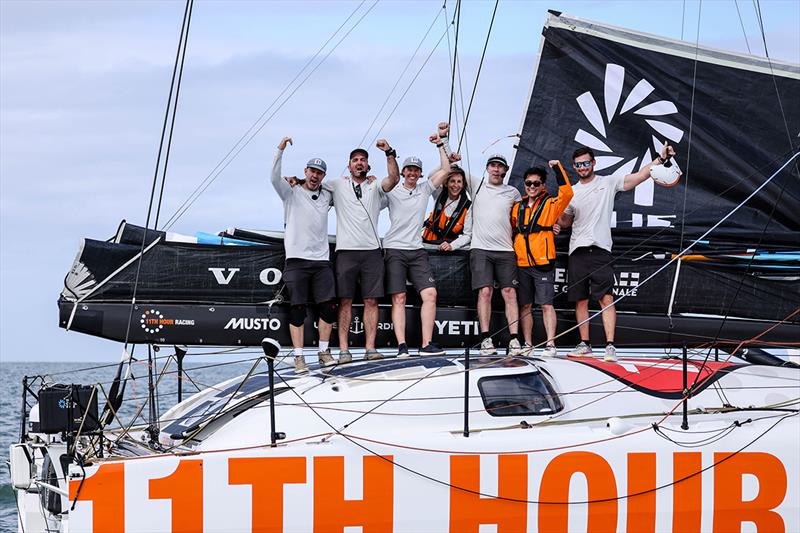 The Ocean Race 2022-23 - 21 April 2023. 11th Hour Racing celebrates a win in the In-Port race in Itajaí photo copyright Sailing Energy / The Ocean Race taken at  and featuring the IMOCA class