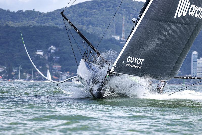 The Ocean Race 2022-23 - GUYOT environnement - Team Europe during the start of Leg 4 in Itajaí photo copyright Sailing Energy / The Ocean Race taken at  and featuring the IMOCA class