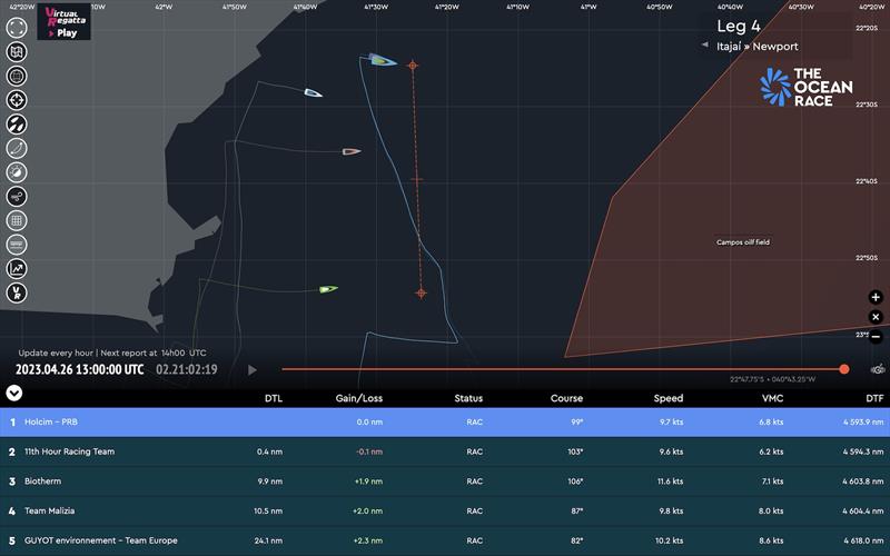 The Ocean Race 2022-23 Leg 4 tracker 26th April 2023 1300 UTC - photo © The Ocean Race