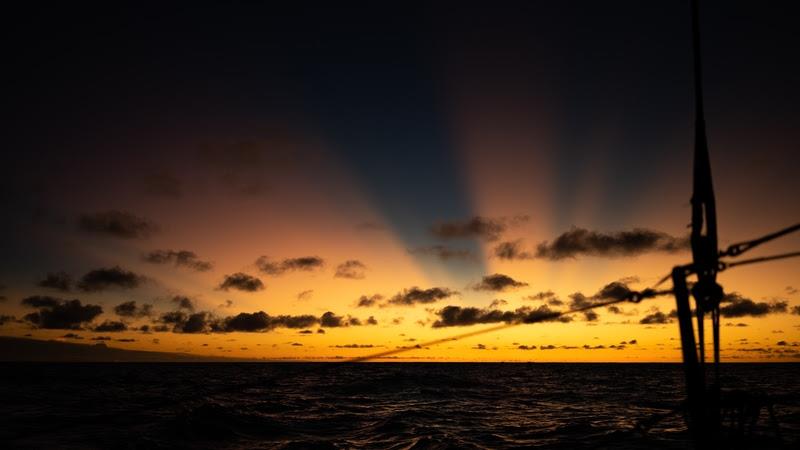 The Ocean Race 2022-23 - 27 April 2023, Leg 4 Day 4 onboard GUYOT environnement - Team Europe. Beautiful sunset over the Atlantic Ocean photo copyright Gauthier Lebec / GUYOT environnement - Team Europe / The Ocean Race taken at  and featuring the IMOCA class