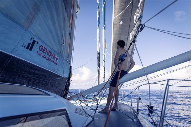 The Ocean Race 2022-23 - 28 April 2023, Leg 4 Day 5 onboard Biotherm. Skipper Paul Meilhat looking for wind patches - photo © Anne Beauge / Biotherm / The Ocean Race
