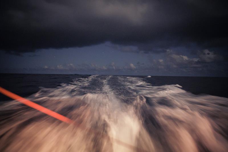 The Ocean Race 2022-23 - 29 April , Leg 4 Day 6 onboard Biotherm. Out wake at night after crossing a squall - photo © Anne Beauge / Biotherm / The Ocean Race