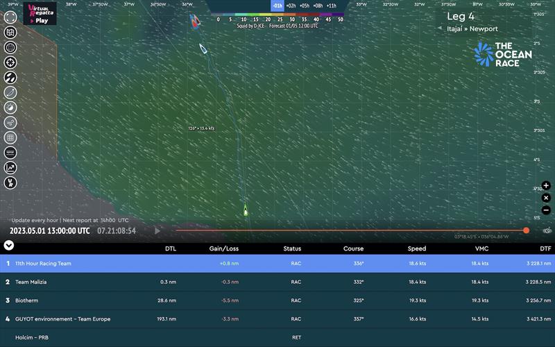 Leg 4 Tracker - 01.05.2023 13:00 UTC - photo © The Ocean Race