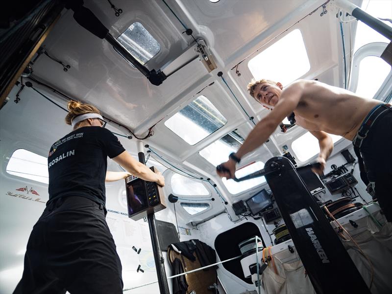 Rosalin Kuiper and Will Harris on watch aboard Malizia - Seaexplorer - photo © Antoine Auriol / Team Malizia