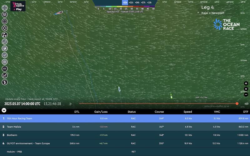 Leg 4 Tracker - 07.05.2023 14:00 UTC - photo © The Ocean Race