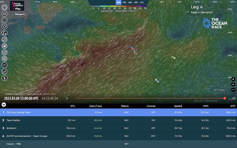 Leg 4 Tracker - 08.05.2023 15:00 UTC - photo © The Ocean Race
