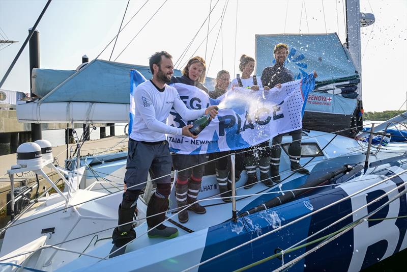 The Ocean Race 2022-23 - 11 May 2023. Leg 4 arrivals in Newport. Biotherm third qualified arriving to Newport after 17 days of racing. Arrival : 11/05/2023 12:04:38 UTC Race time : 17d 19h 49min 38s - photo © Sailing Energy / The Ocean Race