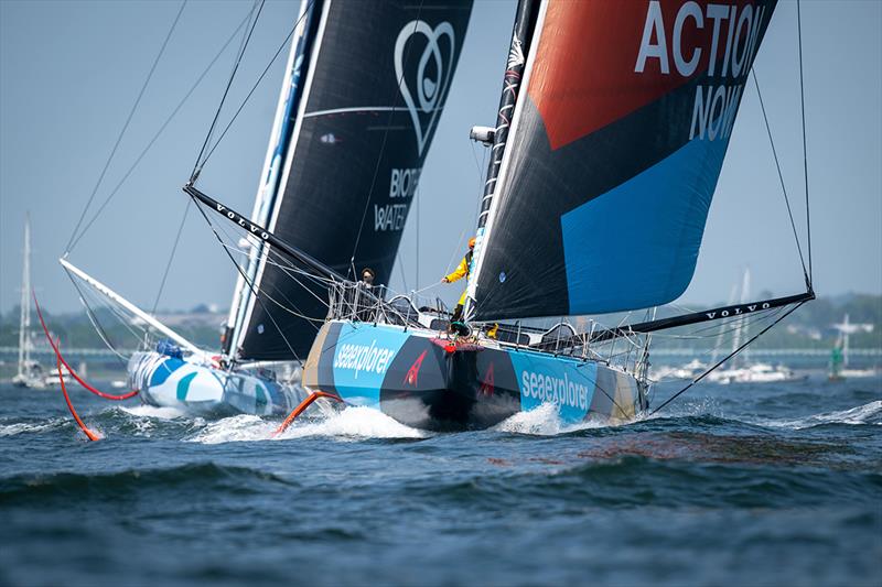 Malizia - Seaexplorer, winning boat of the Newport In-Port Race with Biother in the background - photo © Ricardo Pinto / Team Malizia
