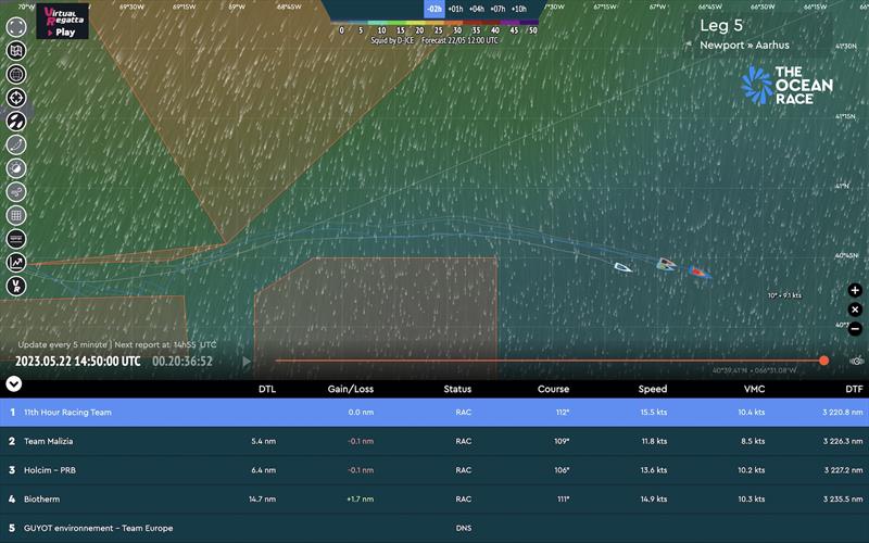 The Ocean Race Leg 5 Race Tracker - 22/05/2023 14:50 UTC - photo © The Ocean Race