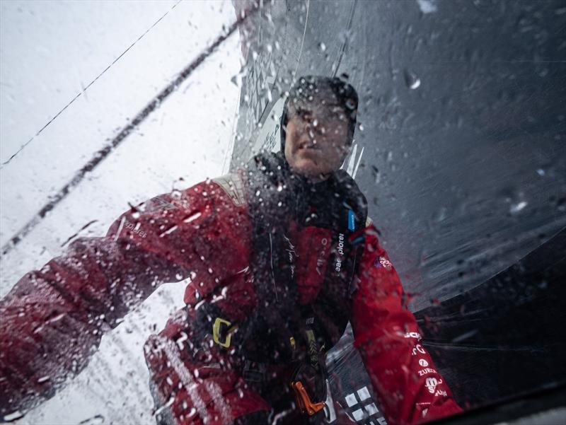 The Ocean Race 2022-23 - 24 May 2023, Leg 5, Day 3 onboard Team Malizia. Rosalin Kuiper in the storm photo copyright Antoine Auriol / Team Malizia / The Ocean Race taken at  and featuring the IMOCA class