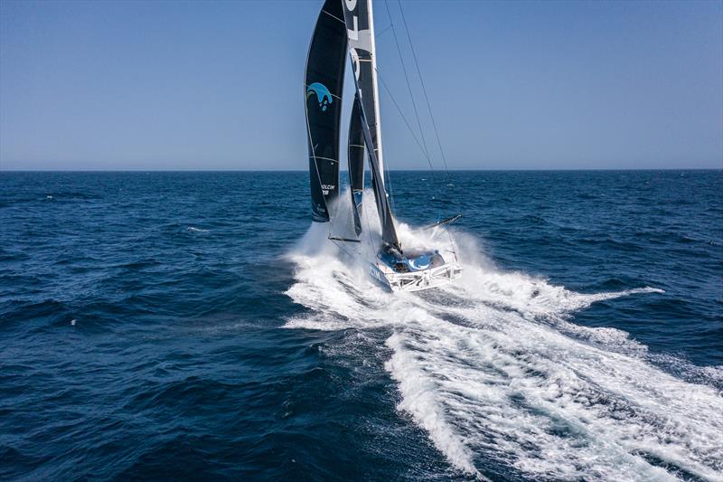 The Ocean Race 2022-23 - 25 May , Leg 5 Day 4 onboard Team Holcim - PRB. Fast around the high pressure - sea finally flat, at full speed during the 24 hours record photo copyright Yann Riou | polaRYSE / Holcim - PRB / The Ocean Race taken at  and featuring the IMOCA class