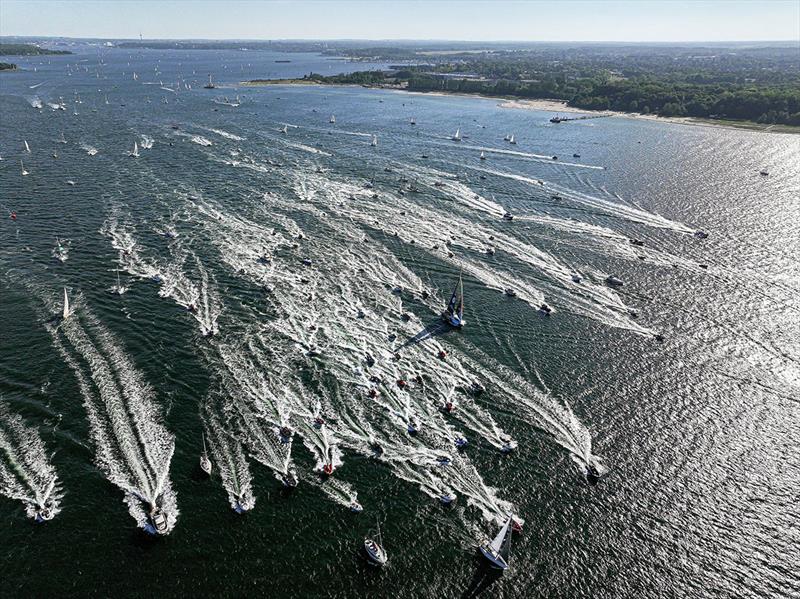 Hundreds of boats were following Malizia - Seaexplorer in the Kiel Fjord - The Ocean Race - photo © Sailing Energy / The Ocean Race