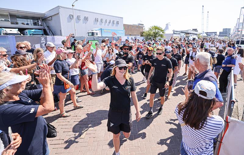 Many Dutch fans gathered today to cheer for Team Malizia - The Ocean Race photo copyright Sailing Energy / The Ocean Race taken at  and featuring the IMOCA class