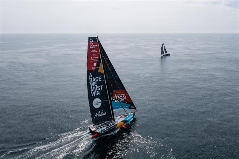 The Ocean Race 2022-23 - 17 June 2023, Leg 7, Day 2 onboard Team Malizia. Drone view - photo © Antoine Auriol / Team Malizia / The Ocean Race