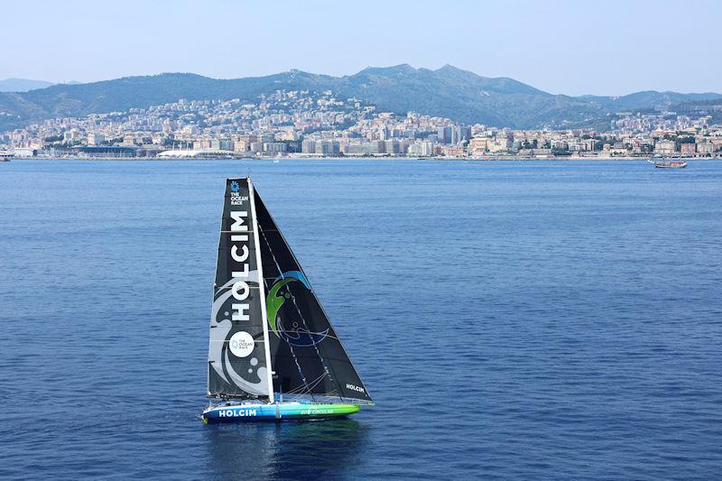 The Ocean Race 2022-23 - 27 June 2023. Team Holcim - PRB arriving to Genova, Genoa, Italy photo copyright Sailing Energy / The Ocean Race taken at  and featuring the IMOCA class
