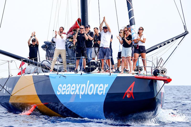 The Ocean Race 2022-23 - 29 June 2023. Team Malizia congratulate 11th Hour Racing Team, winners of The Ocean Race 2022-23 photo copyright Sailing Energy / The Ocean Race  taken at  and featuring the IMOCA class