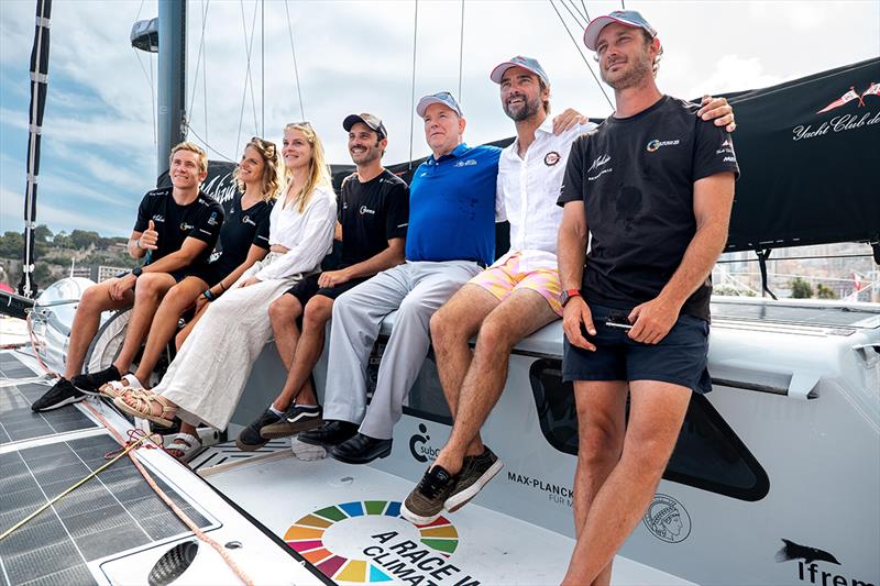 Prince Albert II of Monaco and the Team Malizia crew onboard Malizia - Seaexplorer, with team co-founder Pierre Casiraghi on the right - photo © Jimmy Horel / Team Malizia
