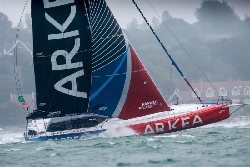 Yoann Richomme's Arkea Paprec leads the powerful IMOCA class - 2023 Rolex Fastnet Race - photo © Paul Wyeth / pwpictures.com