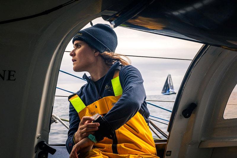 Clarisse Crémer on L'Occitane Sailing Team during the 50th Rolex Fastnet Race photo copyright Georgia Schofield / L'Occitane Sailing Team taken at Royal Ocean Racing Club and featuring the IMOCA class