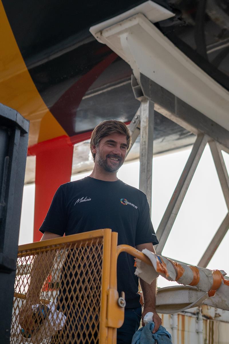 Boris Herrmann in Lorient for the launch of his Malizia - Seaexplorer race yacht this Monday evening photo copyright Marie Lefloch / Team Malizia taken at  and featuring the IMOCA class