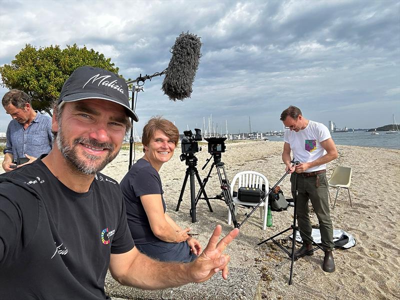 Team Malizia and gebrueder beetz Filmproduktion shooting in Brittany with Boris Herrmann for their upcoming documentary - photo © Boris Herrmann / Team Malizia