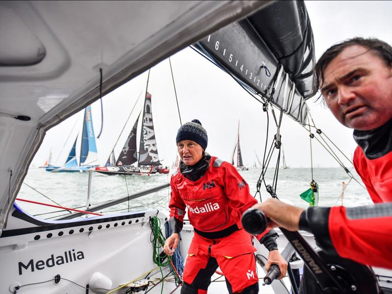 Pip Hare and Nick Bubb photo copyright James Tomlinson / Medallia taken at  and featuring the IMOCA class