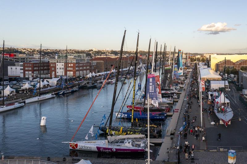 IMOCA fleet in the docks in Le Havre, France photo copyright Jean-Marie Liot / Alea taken at  and featuring the IMOCA class