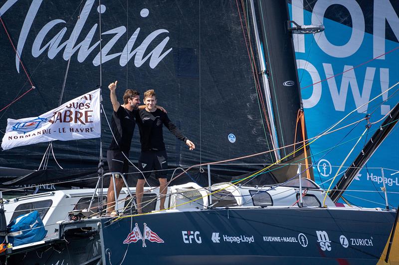 Boris Herrmann and Will Harris onboard Malizia - Seaexplorer after the finish in Martinique - Transat Jacques Vabre 2023 - photo © Marie Lefloch / Team Malizia