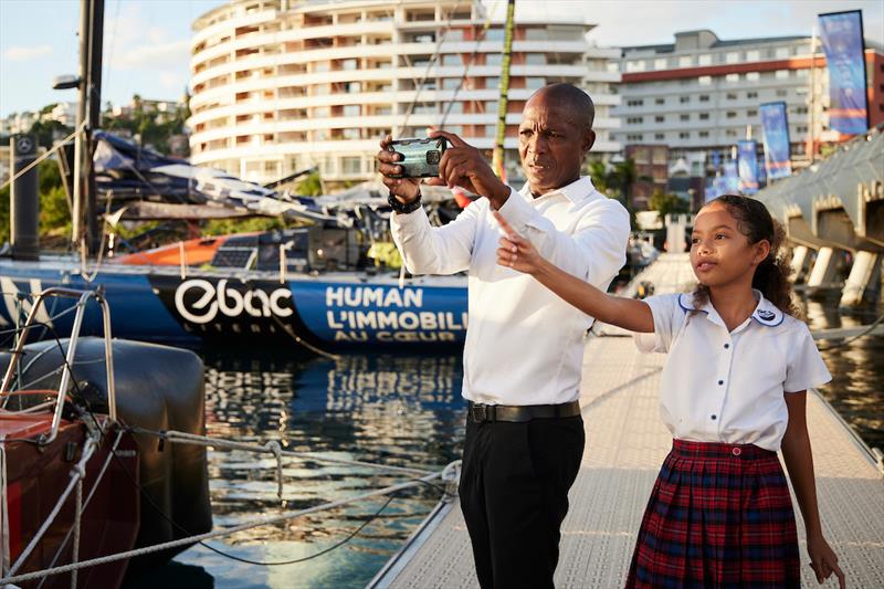 Visitors are taking pictures of the boats at pontoon before the solo sailing race Retour à La Base, in Fort de France, Martinique, on November 27 - photo © Anne Beaugé / Retour à La Base