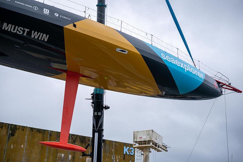 Malizia - Seaexplorer as she was relaunched yesterday after three months of winter refit in Lorient photo copyright Marie Lefloch / Team Malizia taken at  and featuring the IMOCA class