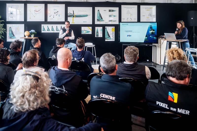 A meeting at The Transat CIC race village - photo © Adrien Nivet / polaRYSE / IMOCA